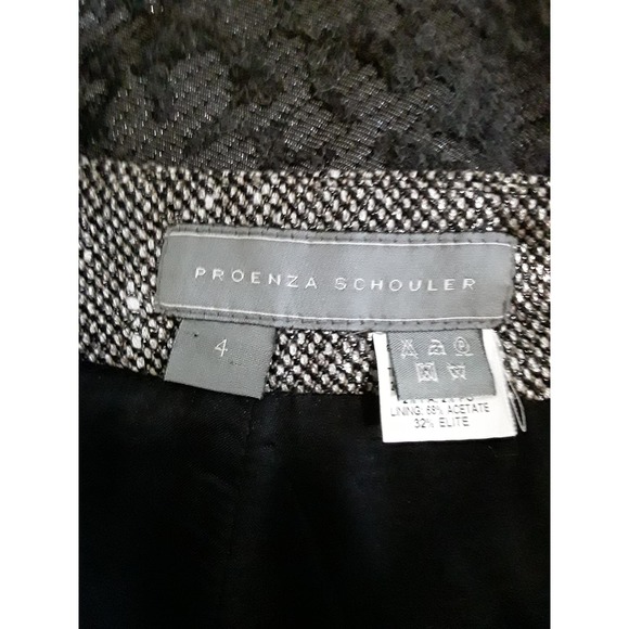 Proenza Schouler Sz 4 Metallic Textured Wool Pencil Skirt - Picture 7 of 8
